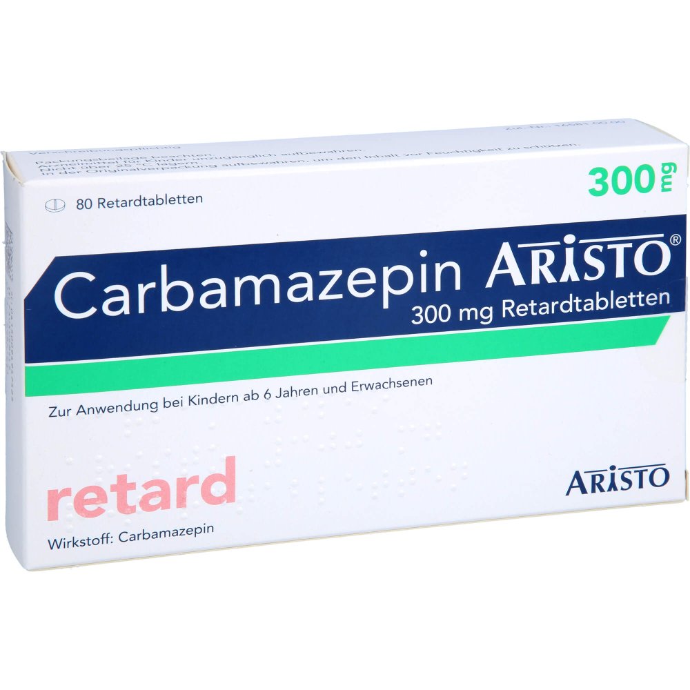 Das Produktfoto zeigt Carbamazepin Aristo 300 Mg Retardtabletten (80 stk) PZN 09494742