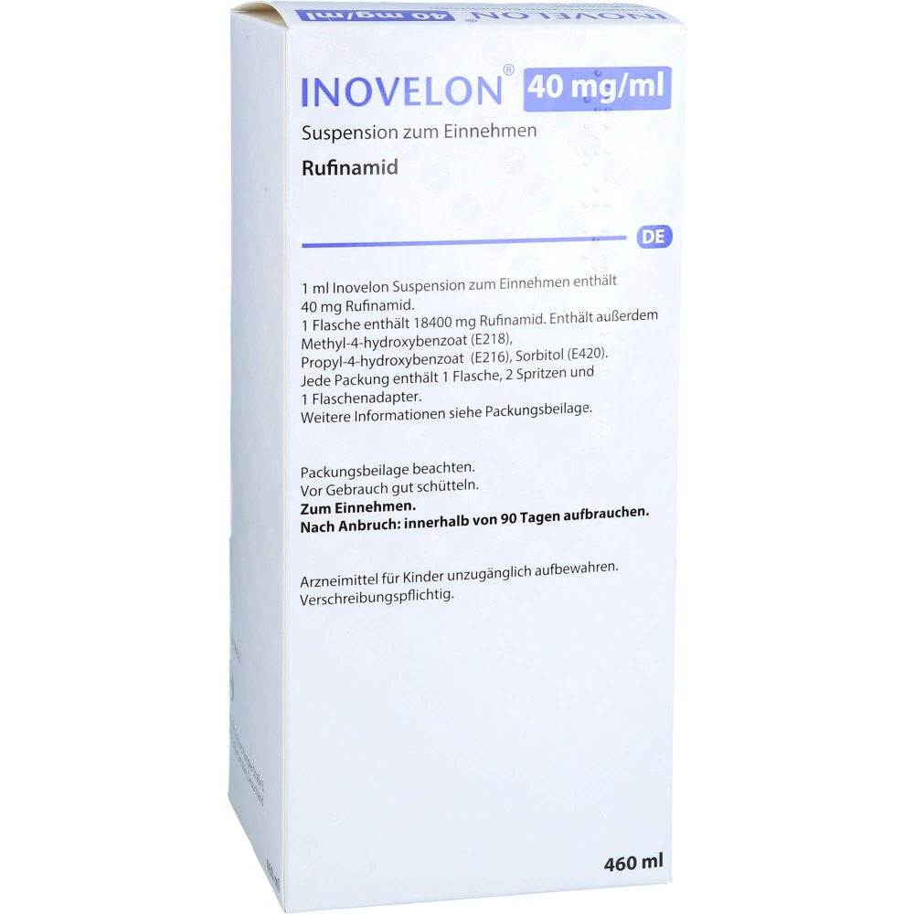 Das Produktfoto zeigt Inovelon Eisai 40 Mg/Ml Suspension Zum Einnehmen (460 ml) PZN 09512291