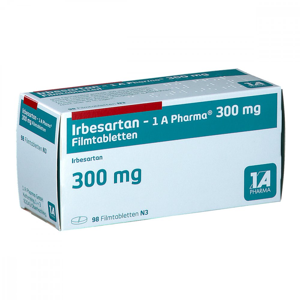 Irbesartan-1a Pharma 300 Mg Filmtabletten (98 stk)