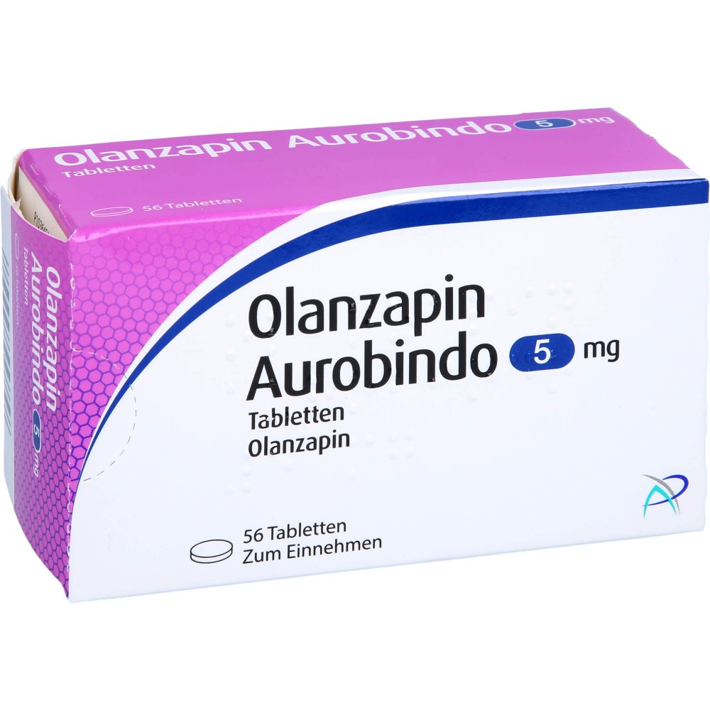 Das Produktfoto zeigt Olanzapin Aurobindo 5 Mg Tabletten (56 stk) PZN 09618204