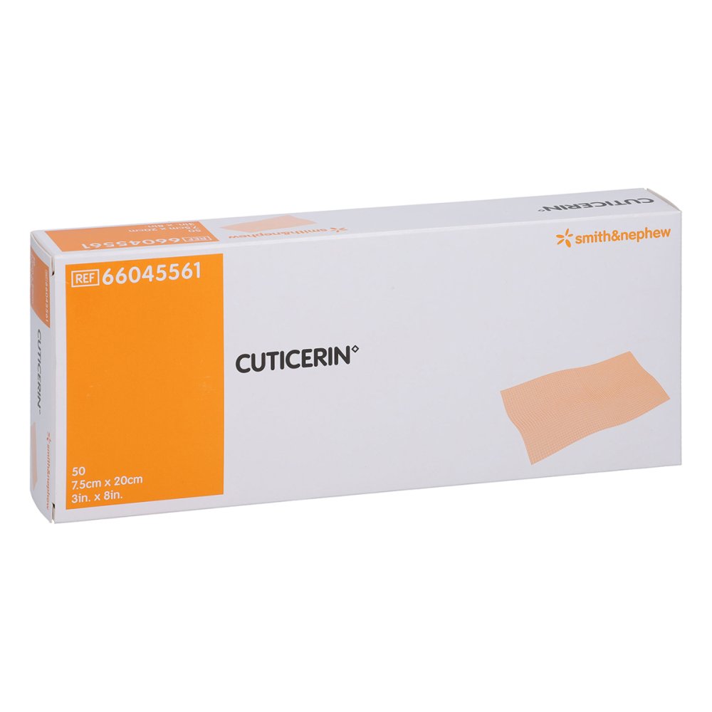 Das Produktfoto zeigt Cuticerin 7,5x20 Cm Gaze M.Salbenbeschichtung (50 stk) PZN 09680373