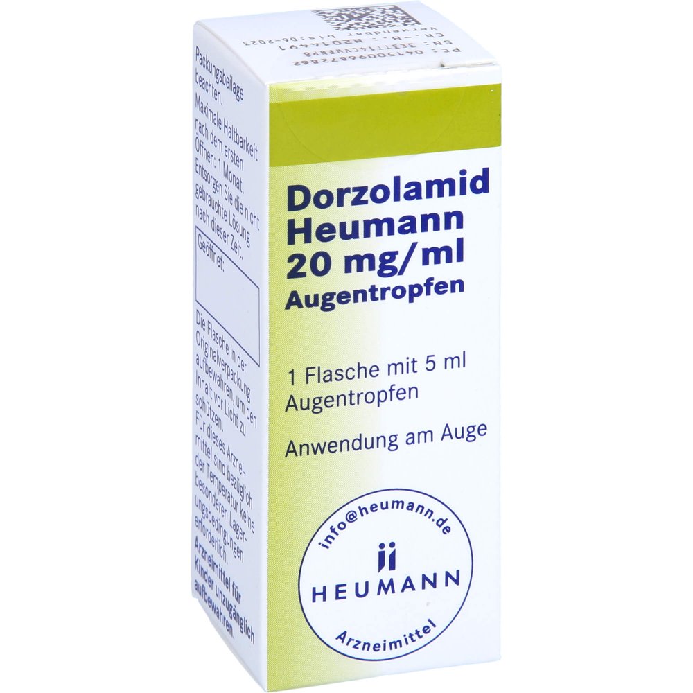 Das Produktfoto zeigt Dorzolamid Heumann 20 Mg/Ml Augentropfen (5 ml) PZN 09687286