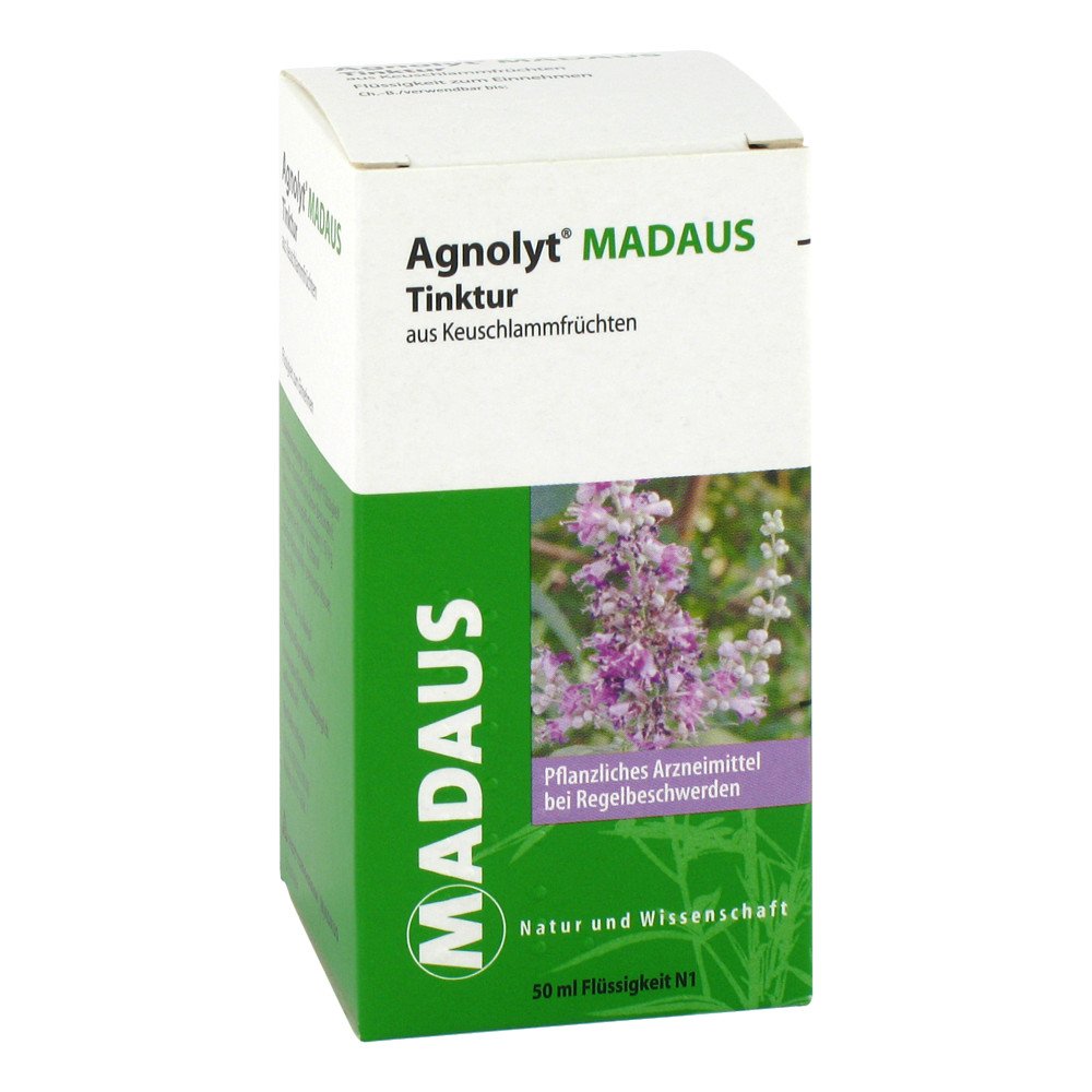 Das Produktfoto zeigt Agnolyt Madaus Tinktur Aus Keuschlammfrüchten (50 ml) PZN 09704671