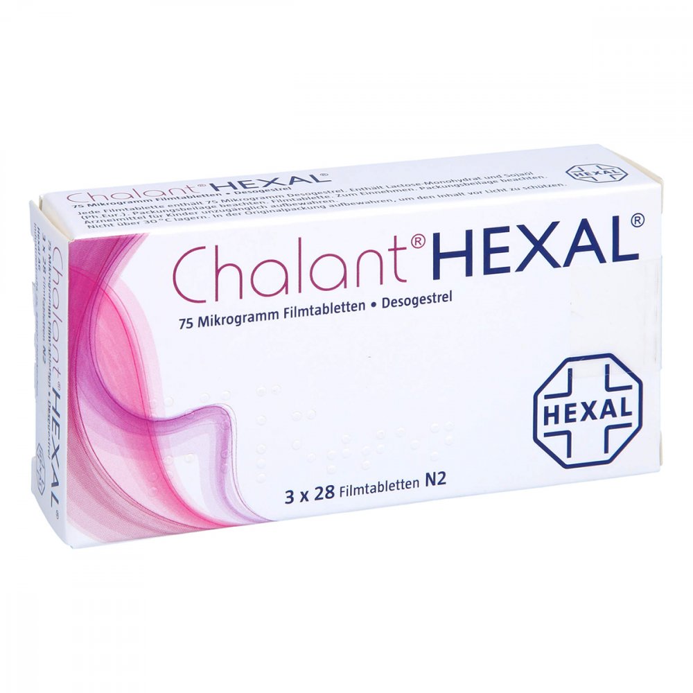 Das Produktfoto zeigt Chalant Hexal 0,075 Mg Filmtabletten (3X28 stk) PZN 09710269