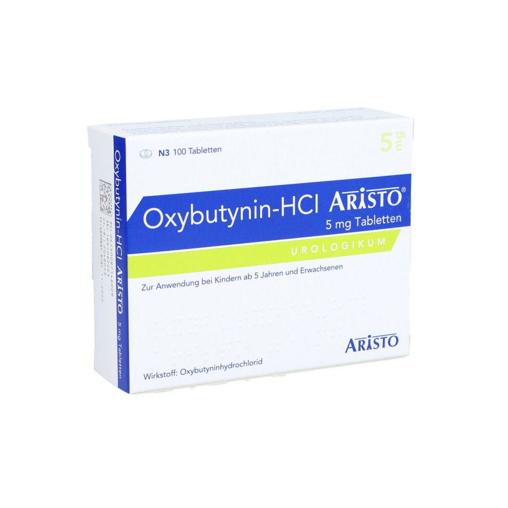 Das Produktfoto zeigt Oxybutynin-Hcl Aristo 5 Mg Tabletten (100 stk) PZN 09714600