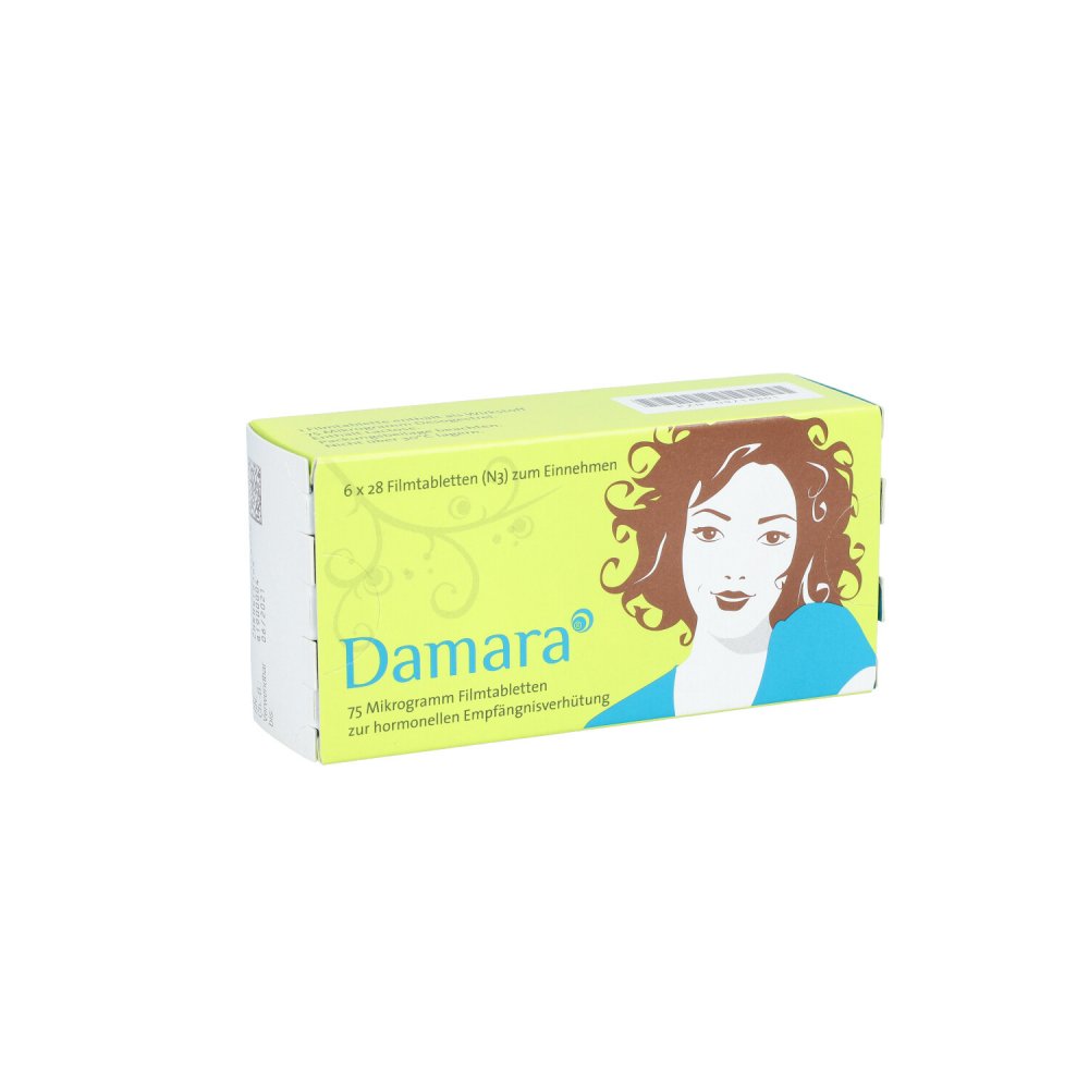 Das Produktfoto zeigt Damara 75 Mikrogramm Filmtabletten (6X28 stk) PZN 09714801