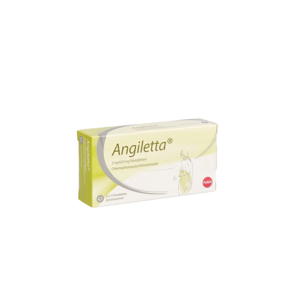 Angiletta 2 Mg/0,03 Mg Filmtabletten (3X21 stk)