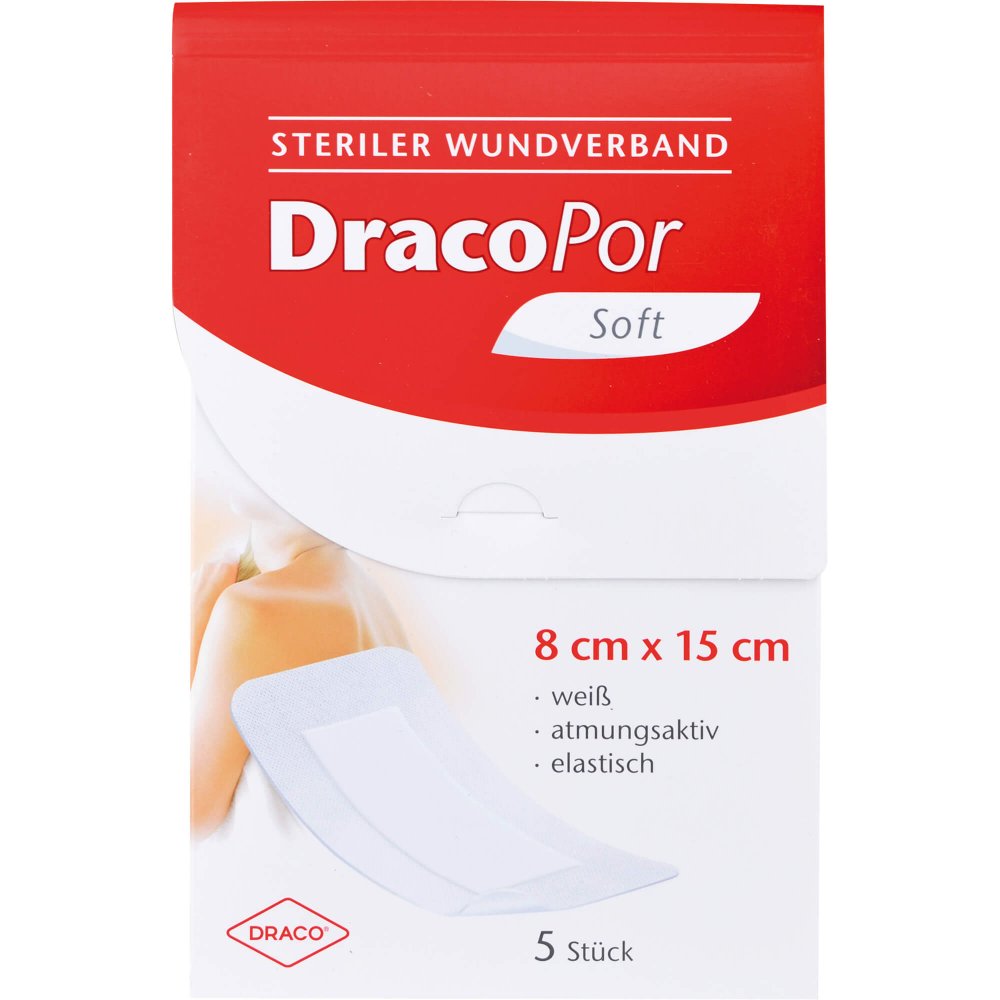 Dracopor Wundverband 8x15 Cm Steril (5 stk)