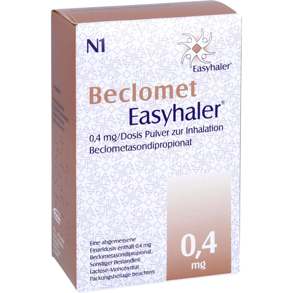 Das Produktfoto zeigt Beclomet Easyhaler 0,4 Mg/Dosis 100 Ed Inh.-Pulver (1 stk) PZN 09923427