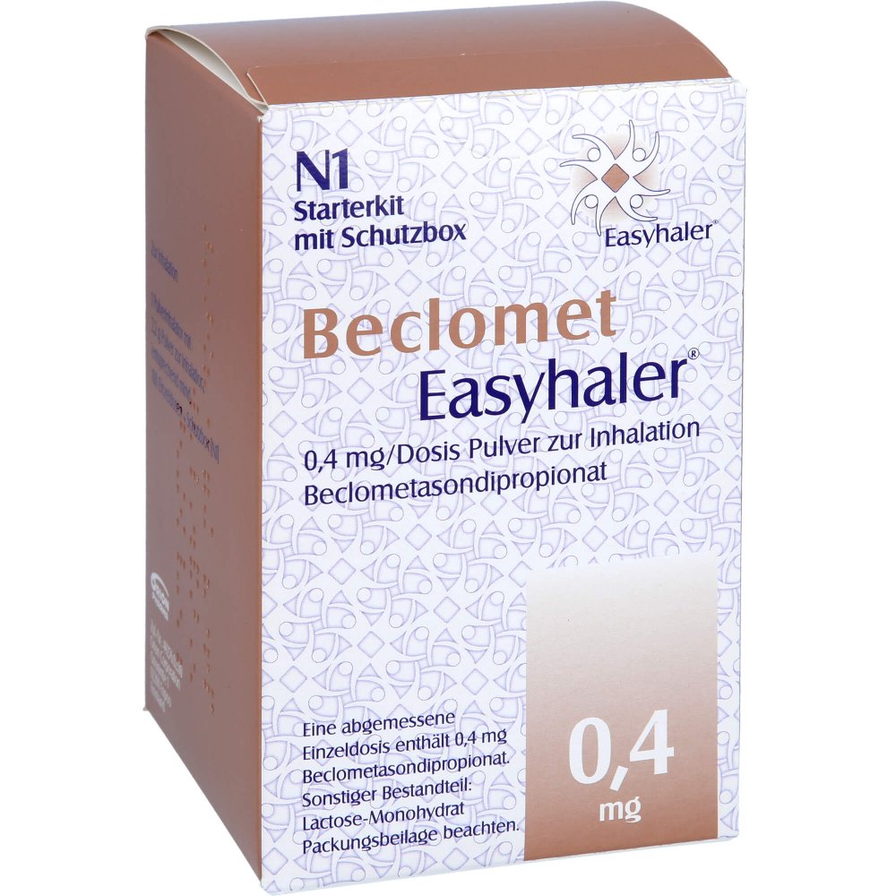 Das Produktfoto zeigt Beclomet Easyhaler 0,4 Mg/Dosis 100 Ed Starterkit (1 stk) PZN 09923551