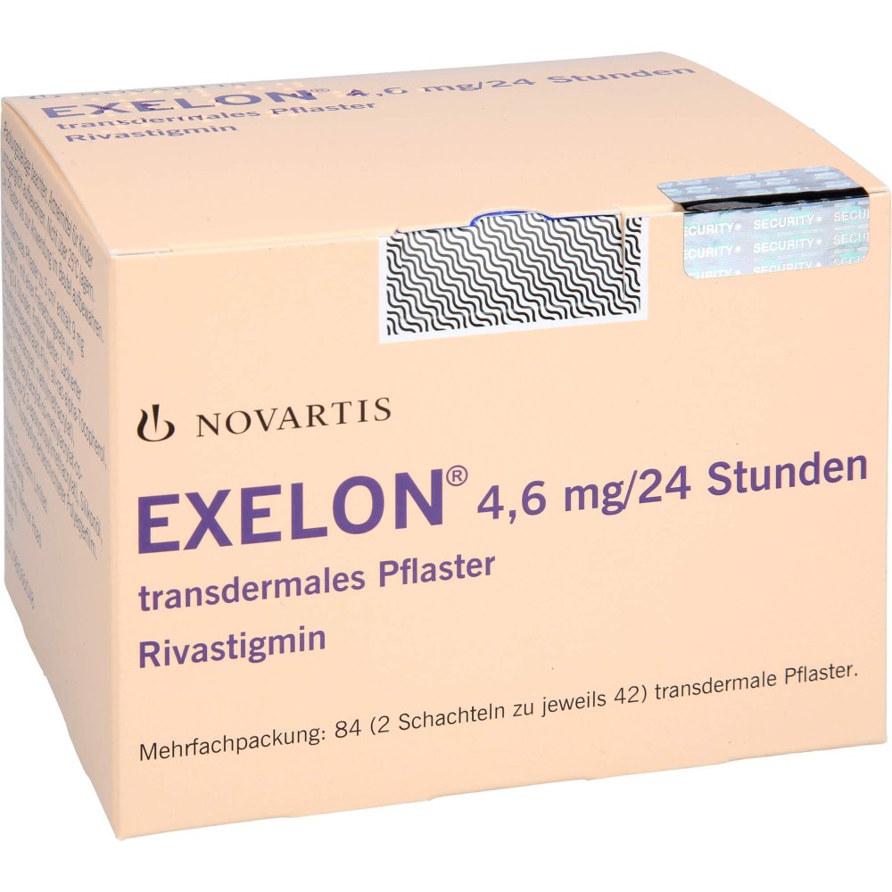Das Produktfoto zeigt Exelon 4,6 Mg/24 Stunden Transdermale Pflaster (84 stk) PZN 10005470