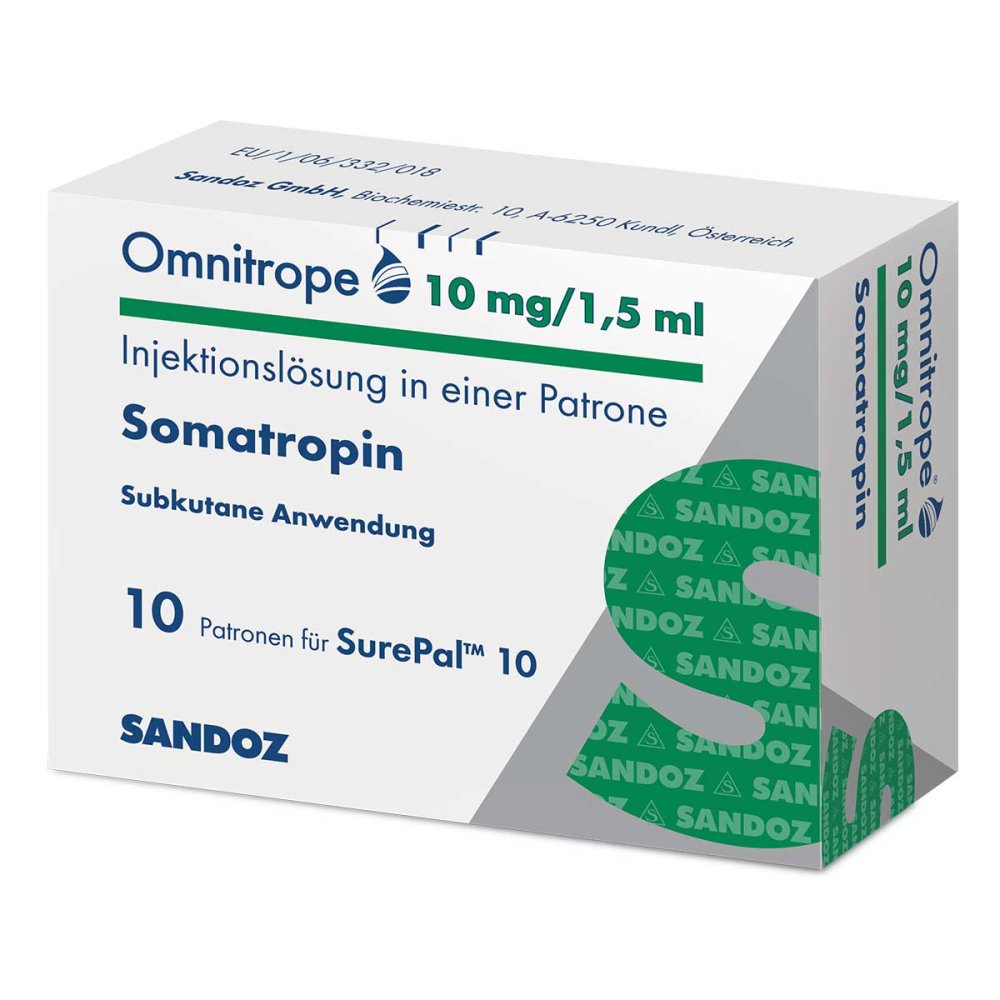 Das Produktfoto zeigt Omnitrope 10 Mg/1,5 Ml Injektionslösung F.Surepal (10 stk) PZN 10073448