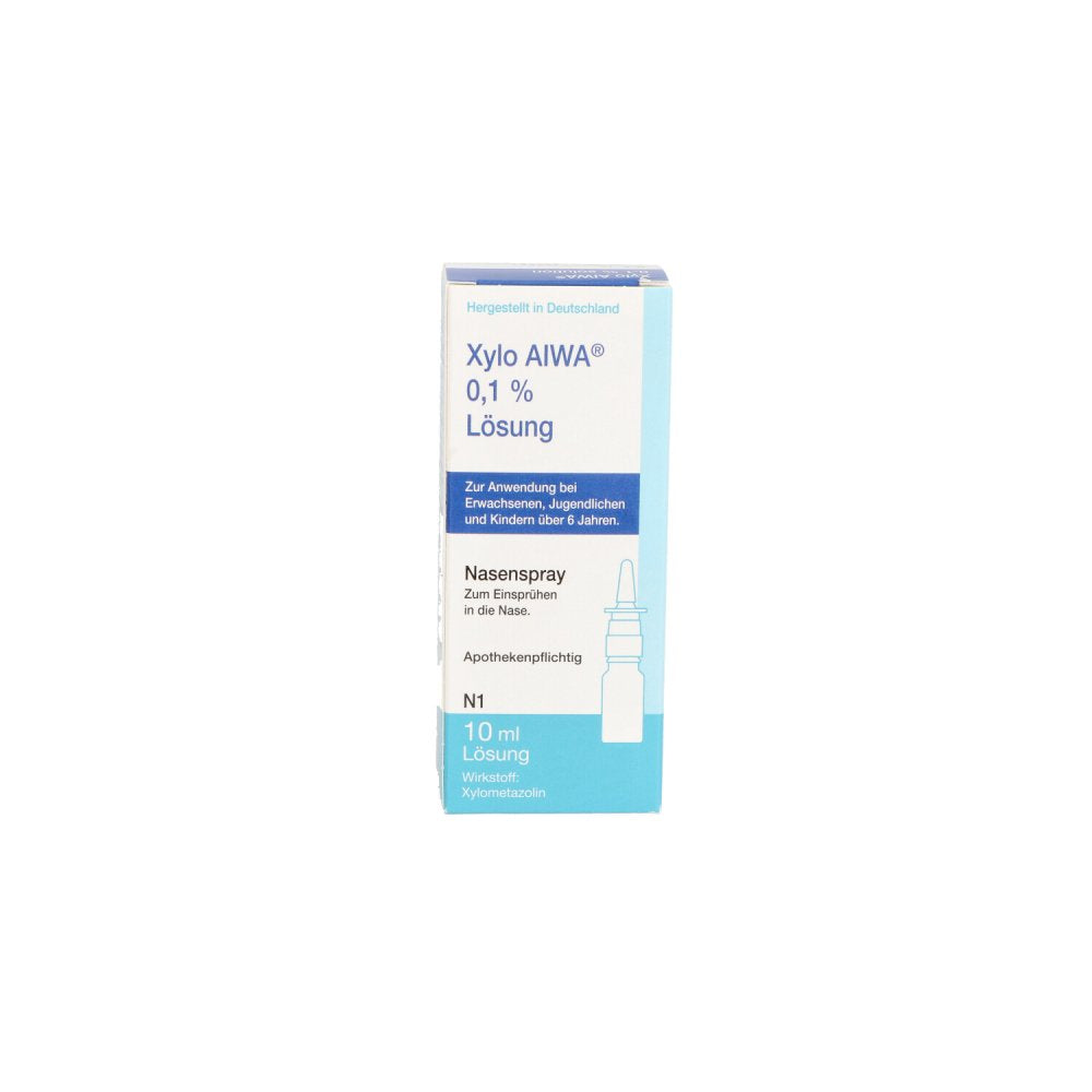 Das Produktfoto zeigt Xylo Aiwa 0,1% Lösung Nasenspray (10 ml) PZN 10074063
