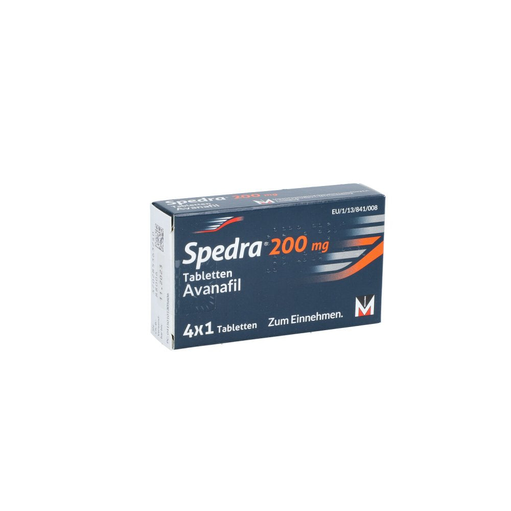 Das Produktfoto zeigt Spedra 200 Mg Tabletten (4 stk) PZN 10130560
