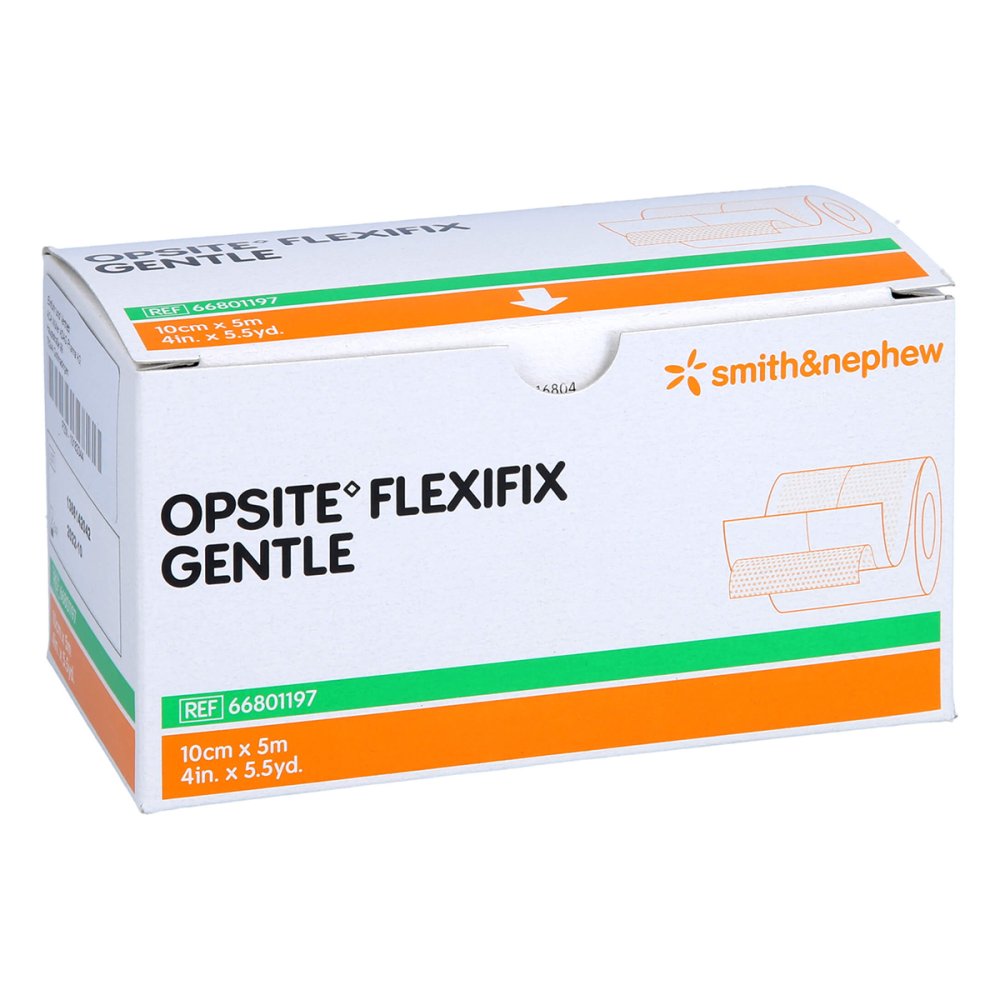 Das Produktfoto zeigt Opsite Flexifix Gentle 10 Cmx5 M Verband (1 stk) PZN 10182344