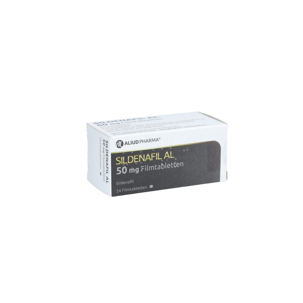 Das Produktfoto zeigt Sildenafil Al 50 Mg Filmtabletten (24 stk) PZN 10187821