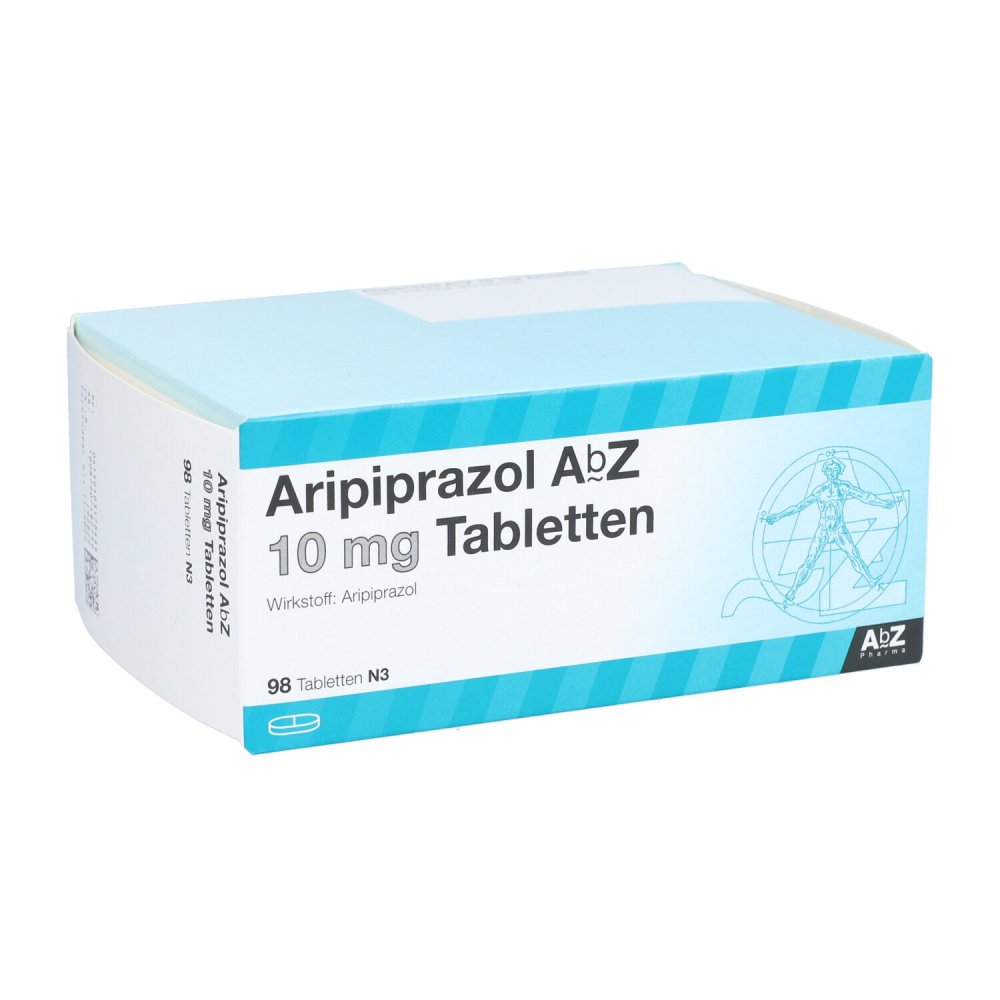 Das Produktfoto zeigt Aripiprazol Abz 10 Mg Tabletten (98 stk) PZN 10317844