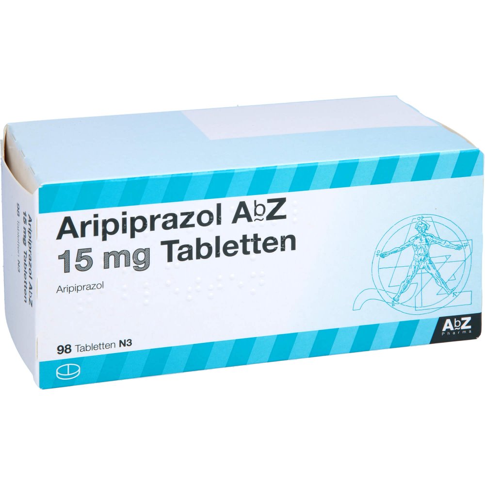 Das Produktfoto zeigt Aripiprazol Abz 15 Mg Tabletten (98 stk) PZN 10317933