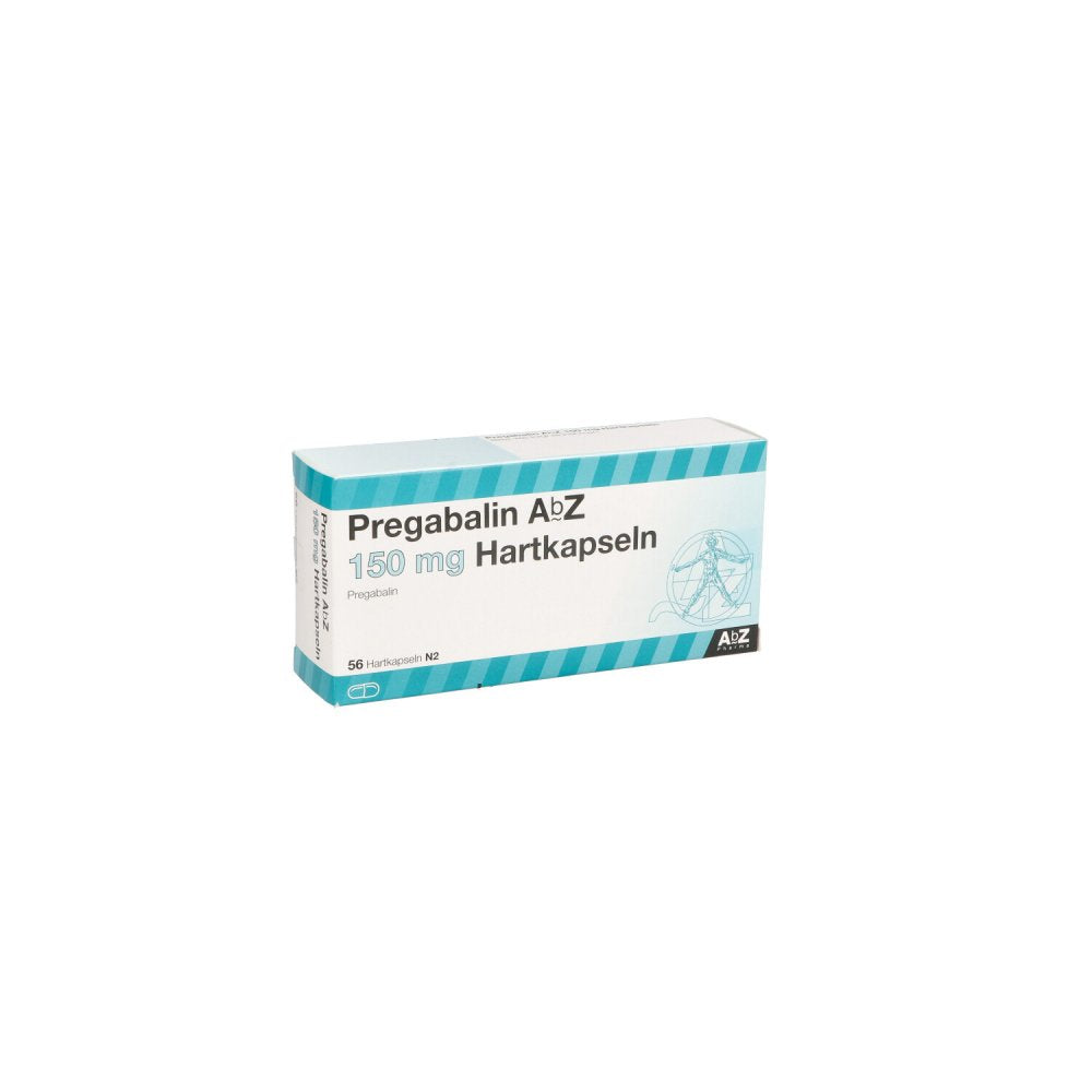 Das Produktfoto zeigt Pregabalin Abz 150 Mg Hartkapseln (56 stk) PZN 10327021