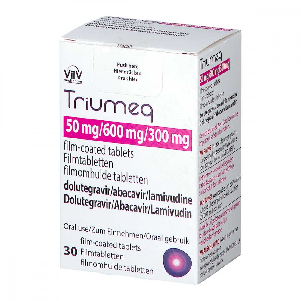 Das Produktfoto zeigt Triumeq 50 Mg/600 Mg/300 Mg Filmtabletten (30 stk) PZN 10391243