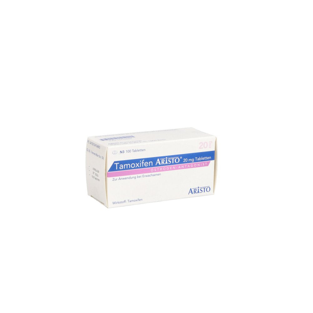 Das Produktfoto zeigt Tamoxifen Aristo 20 Mg Tabletten (100 stk) PZN 10410489