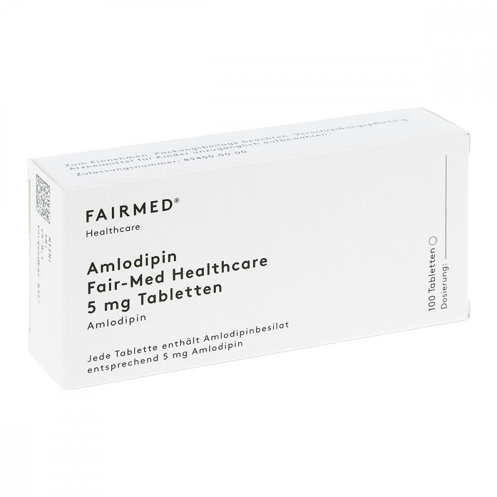 Das Produktfoto zeigt Amlodipin Fair-Med Healthcare 5 Mg Tabletten (100 stk) PZN 10420513