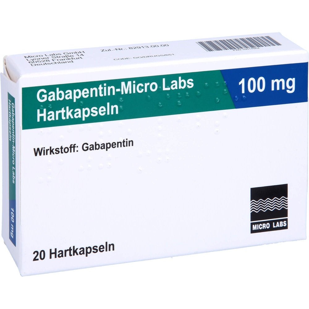 Das Produktfoto zeigt Gabapentin Micro Labs 100 Mg Hartkapseln (20 stk) PZN 10517052