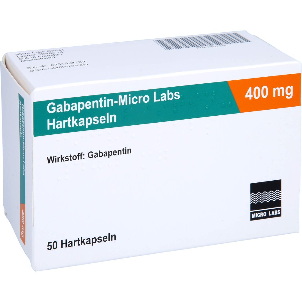 Das Produktfoto zeigt Gabapentin Micro Labs 400 Mg Hartkapseln (50 stk) PZN 10517129