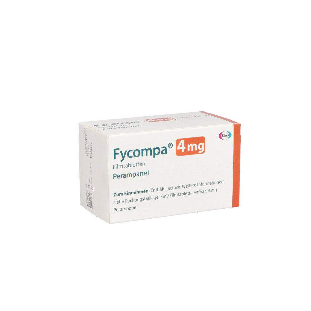 Das Produktfoto zeigt Fycompa 4 Mg Filmtabletten (98 stk) PZN 10709633