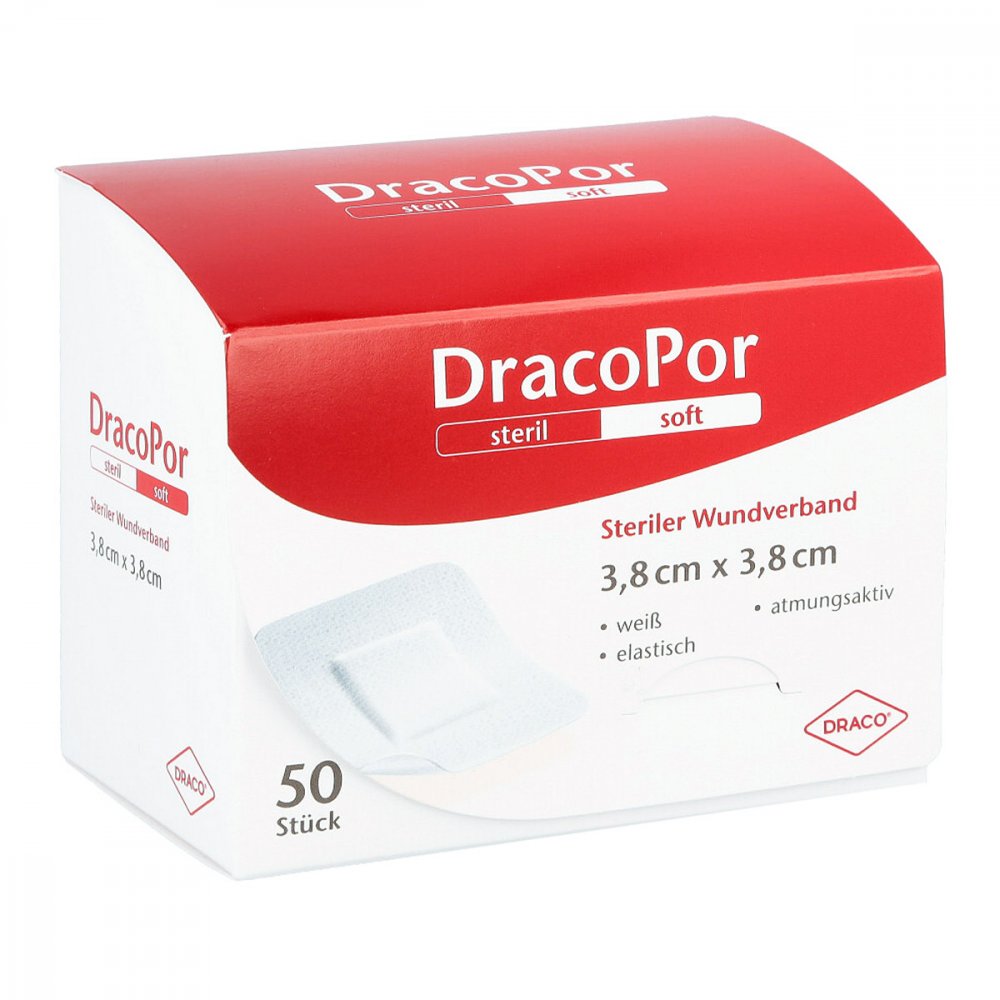 Dracopor Wundverband 3,8x3,8 Cm Steril (50 stk)