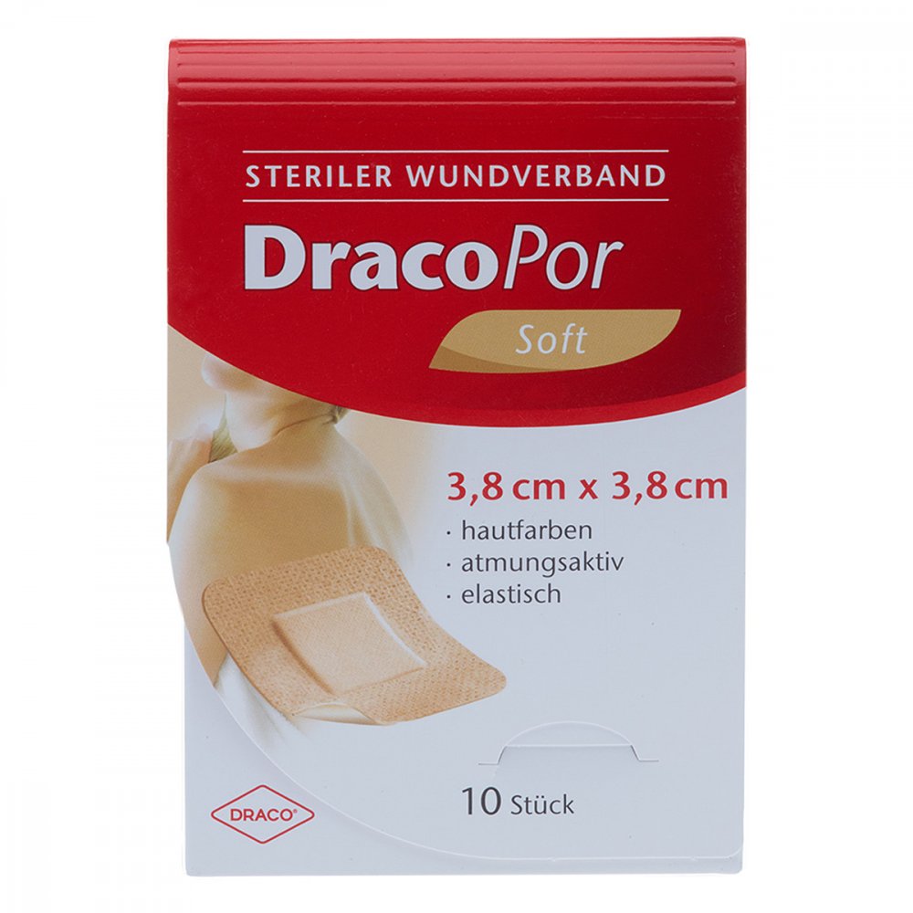 Dracopor Wundverband 3,8x3,8 Cm Steril Hautfarben (10 stk)