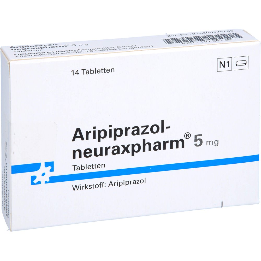Das Produktfoto zeigt Aripiprazol-Neuraxpharm 5 Mg Tabletten (14 stk) PZN 10736185