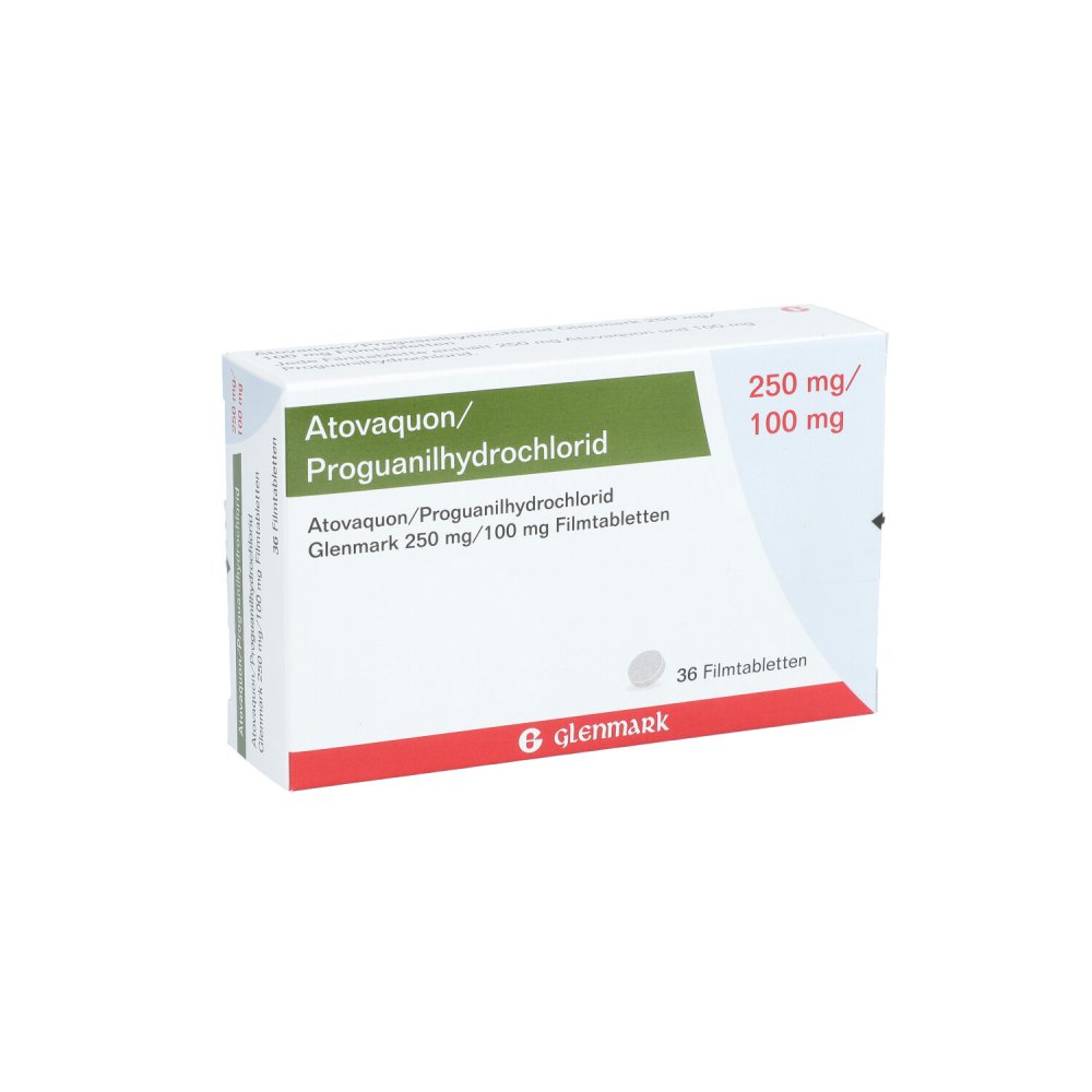 Atovaquon/Proguanil-Hcl Glenmark 250mg/100mg Fta (36 stk)