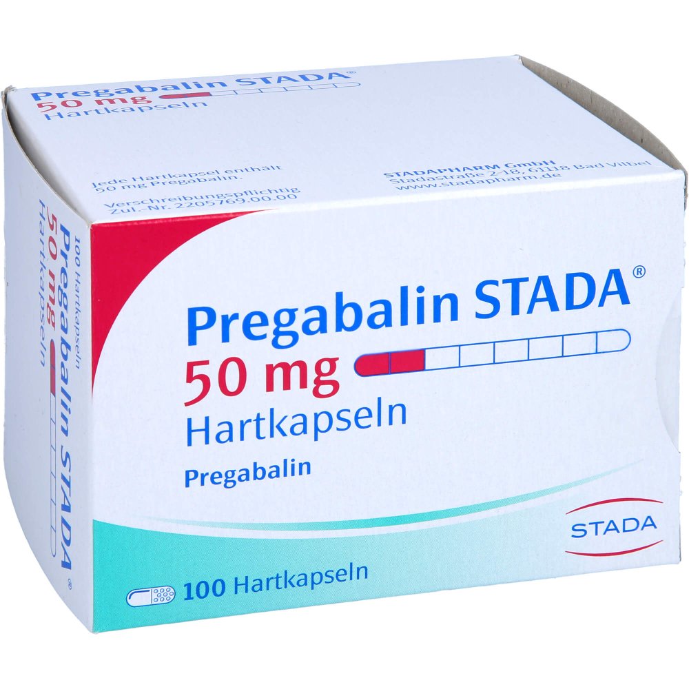 Das Produktfoto zeigt Pregabalin Stada 50 Mg Hartkapseln (100 stk) PZN 10780016