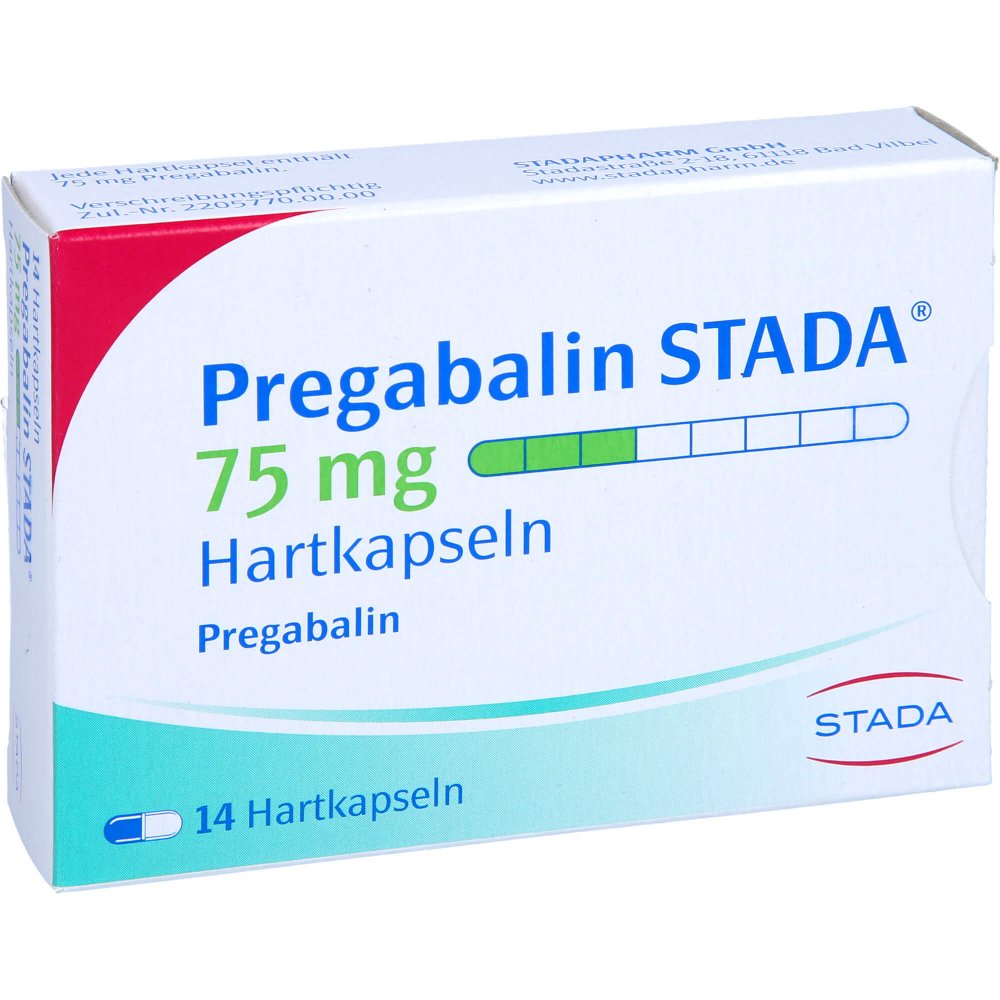 Das Produktfoto zeigt Pregabalin Stada 75 Mg Hartkapseln (14 stk) PZN 10780045