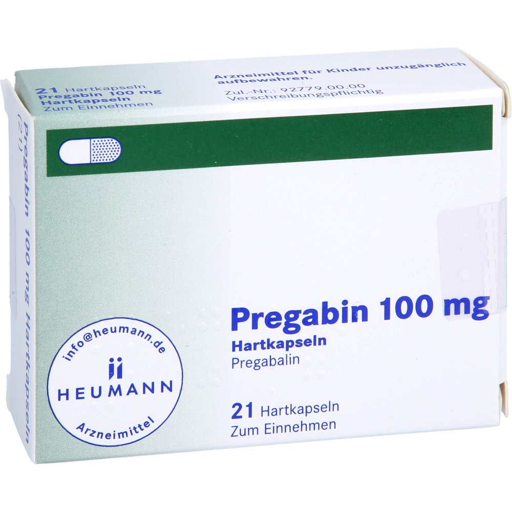 Das Produktfoto zeigt Pregabin 100 Mg Hartkapseln (21 stk) PZN 10785781