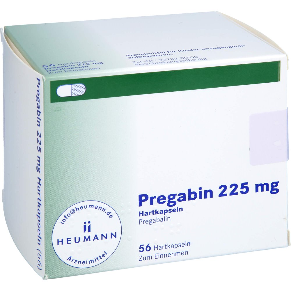 Das Produktfoto zeigt Pregabin 225 Mg Hartkapseln (56 stk) PZN 10785864