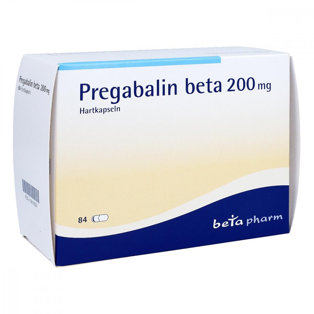 Das Produktfoto zeigt Pregabalin Beta 200 Mg Hartkapseln (84 stk) PZN 10810639