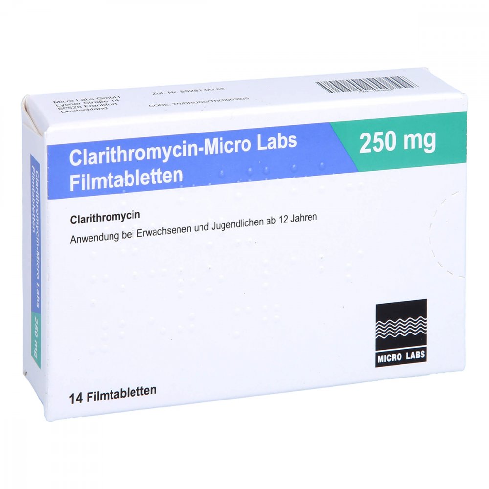 Clarithromycin Micro Labs 250 Mg Filmtabletten (14 stk)