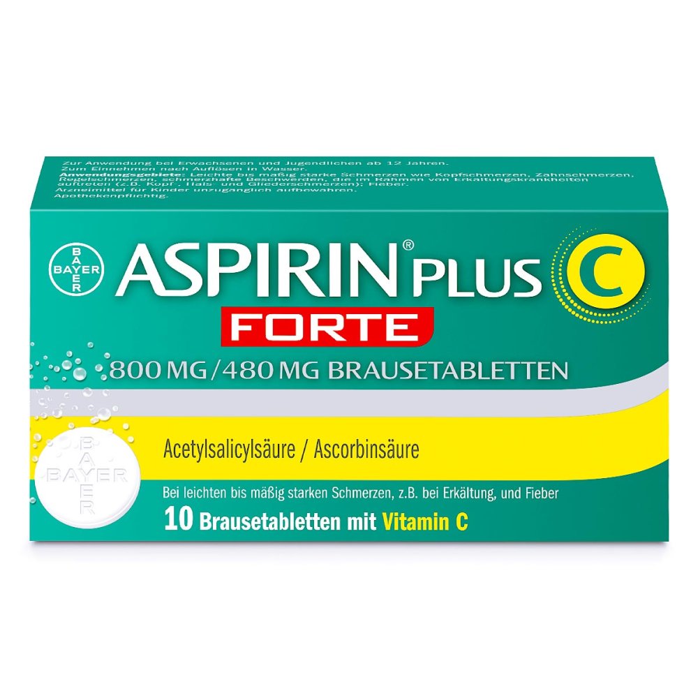 Aspirin Plus C Forte 800 Mg/480 Mg Brausetabletten (10 stk)