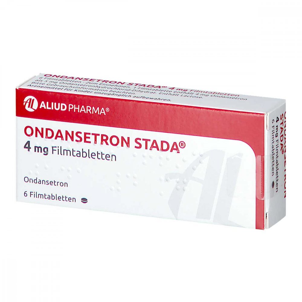 Das Produktfoto zeigt Ondansetron Stada 4 Mg Filmtabletten Aliud (6 stk) PZN 10838359