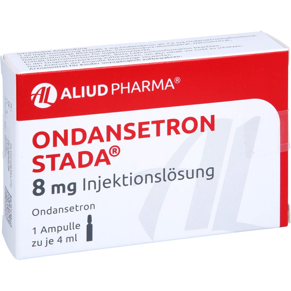 Das Produktfoto zeigt Ondansetron Stada 8 Mg Injektionslösung Aliud (1 stk) PZN 10838477