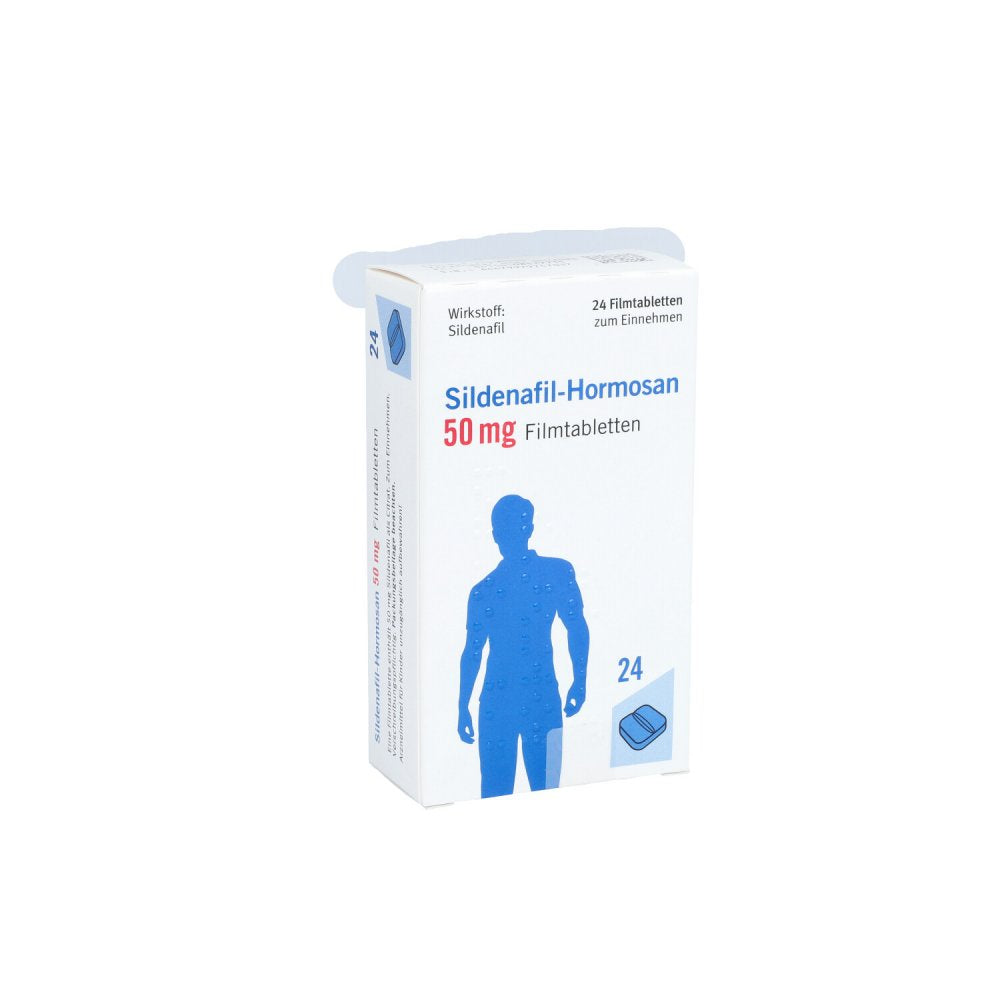Das Produktfoto zeigt Sildenafil-Hormosan 50 Mg Filmtabletten (24 stk) PZN 10852773