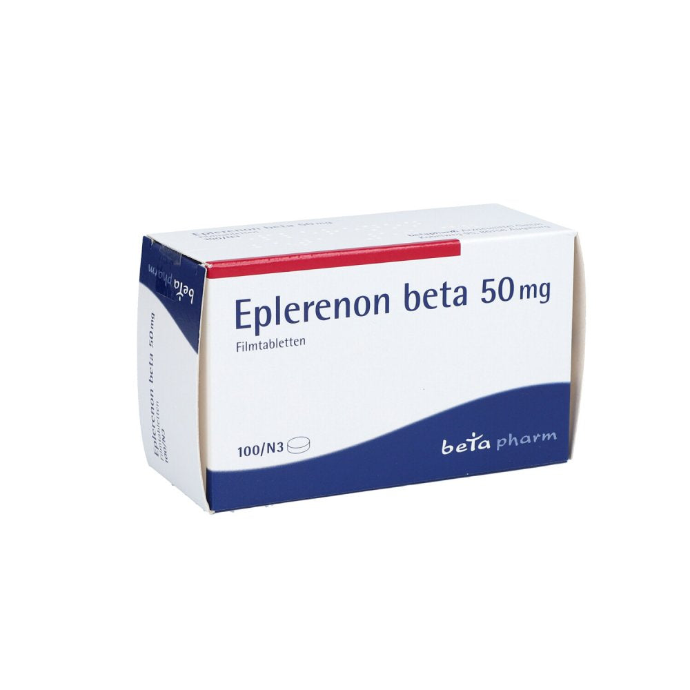Das Produktfoto zeigt Eplerenon Beta 50 Mg Filmtabletten (100 stk) PZN 10961373