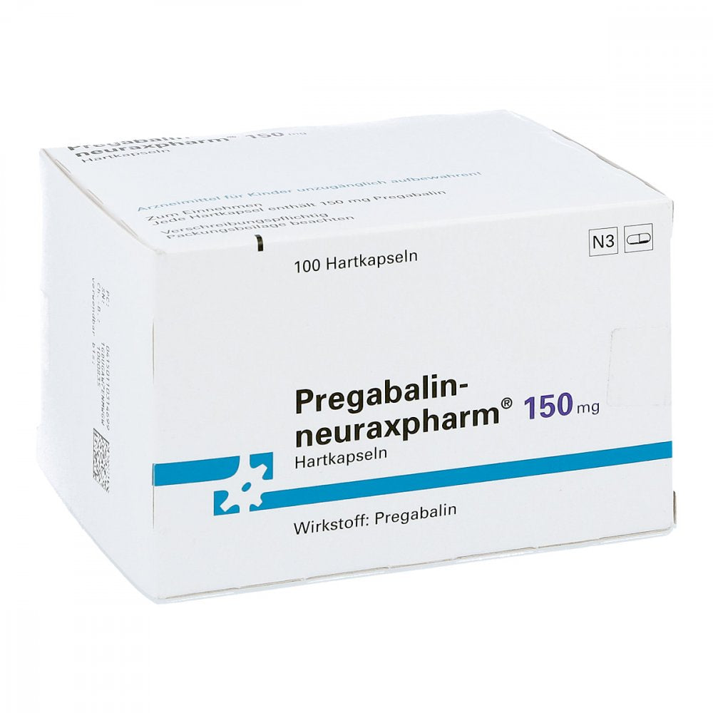 Das Produktfoto zeigt Pregabalin-Neuraxpharm 150 Mg Hartkapseln (100 stk) PZN 11031469