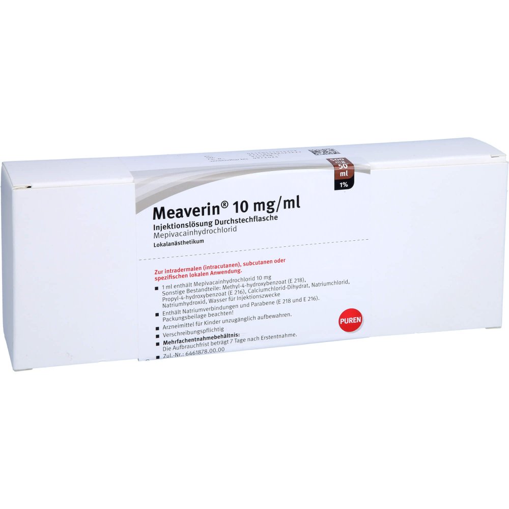 Meaverin 1% 10 Mg/Ml Inj.-Lsg.500 Mg/50 Ml Dsfl. (5X50 ml)