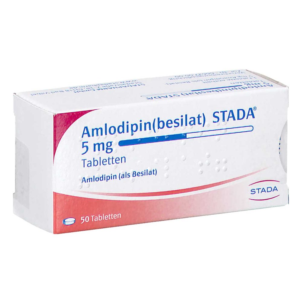 Das Produktfoto zeigt Amlodipin Besilat Stada 5 Mg Tabletten (50 stk) PZN 11105587