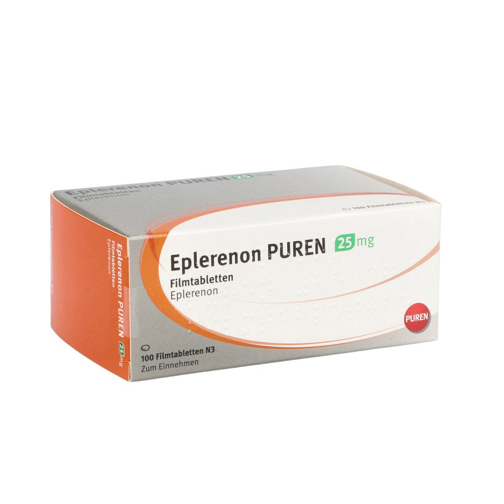 Das Produktfoto zeigt Eplerenon Puren 25 Mg Filmtabletten (100 stk) PZN 11108195