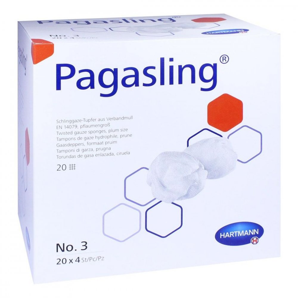 Das Produktfoto zeigt Pagasling Mulltupfer Gr.3 Pflaumengroß Steril (20X4 stk) PZN 11113397
