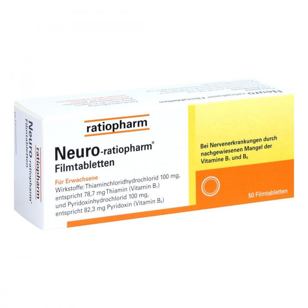 Das Produktfoto zeigt Neuro-Ratiopharm Filmtabletten (50 stk) PZN 11279229